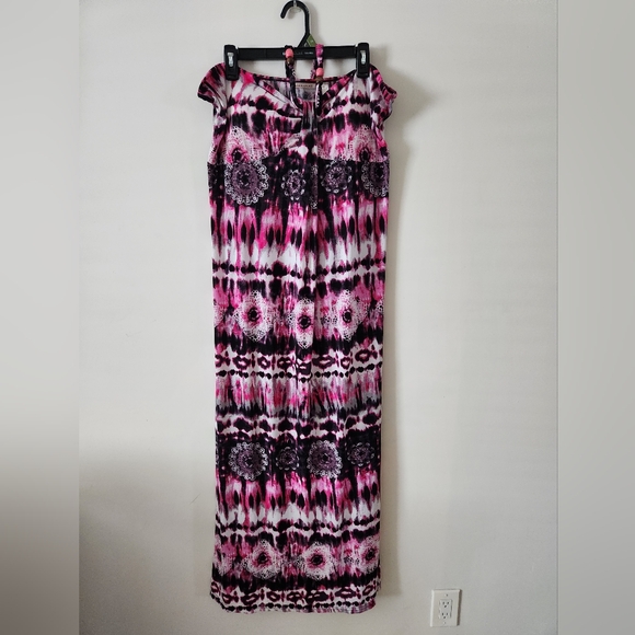 Caren Sport Strapless Dress in Pink and Black. SKU F12 - Picture 2 of 9